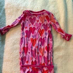 Little sleepies hearts newborn gown